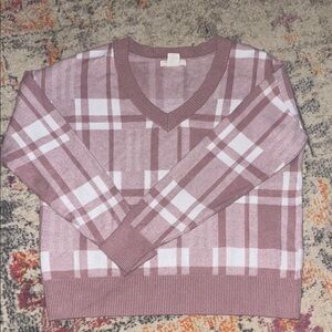 Plaid V-Neck Sweater